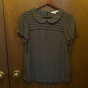 Boden peter pan collar blouse.  Charcoal grey. Uk size 12, US size 8 .